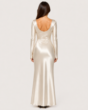 Seraphine Long Sleeve Satin Maxi Dress - Ivory