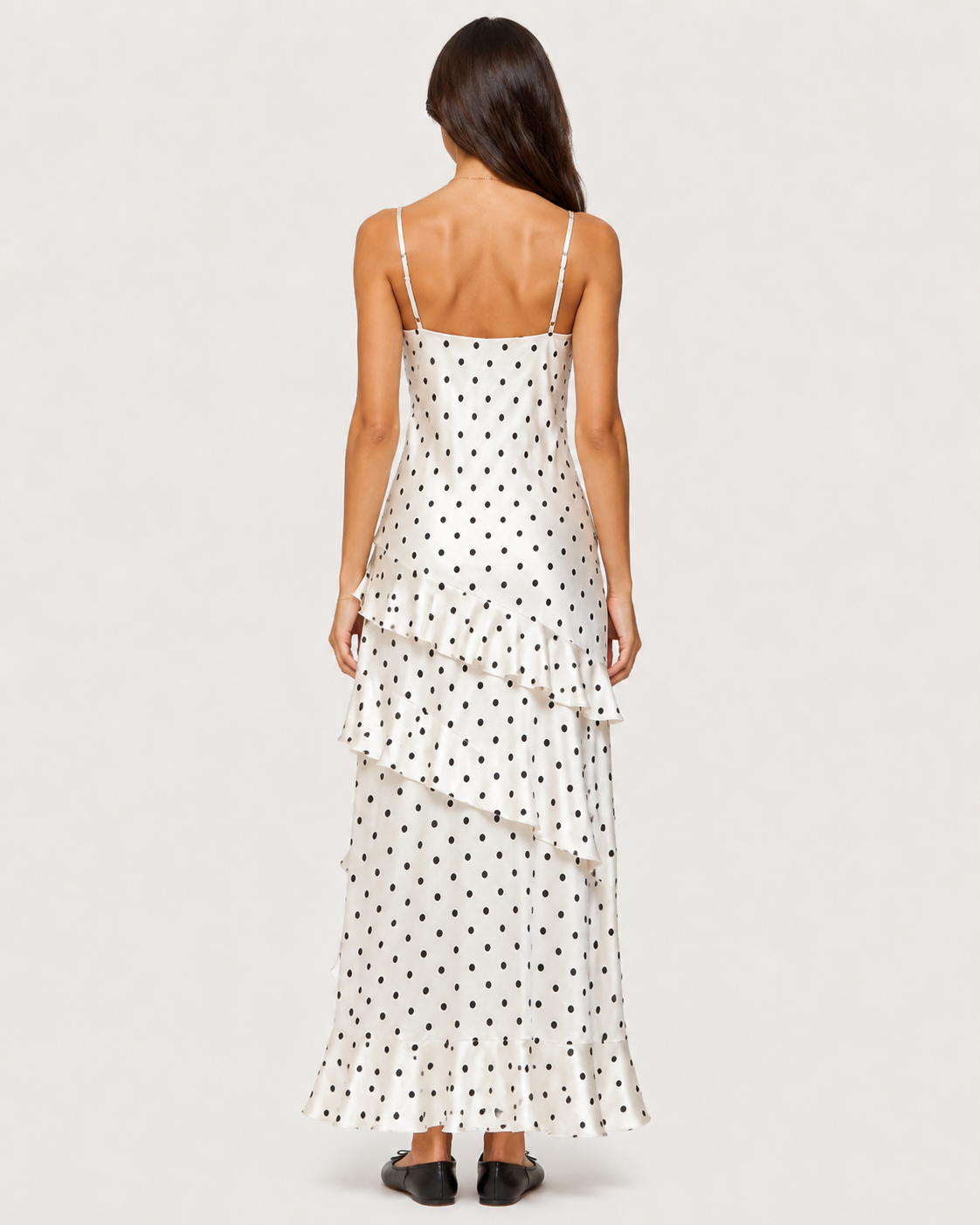 Bijou Polka Dot Tiered Maxi Dress - White