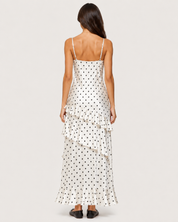 Bijou Polka Dot Tiered Maxi Dress - White