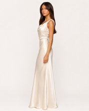 Celeste Satin Slip Maxi Dress - Champagne