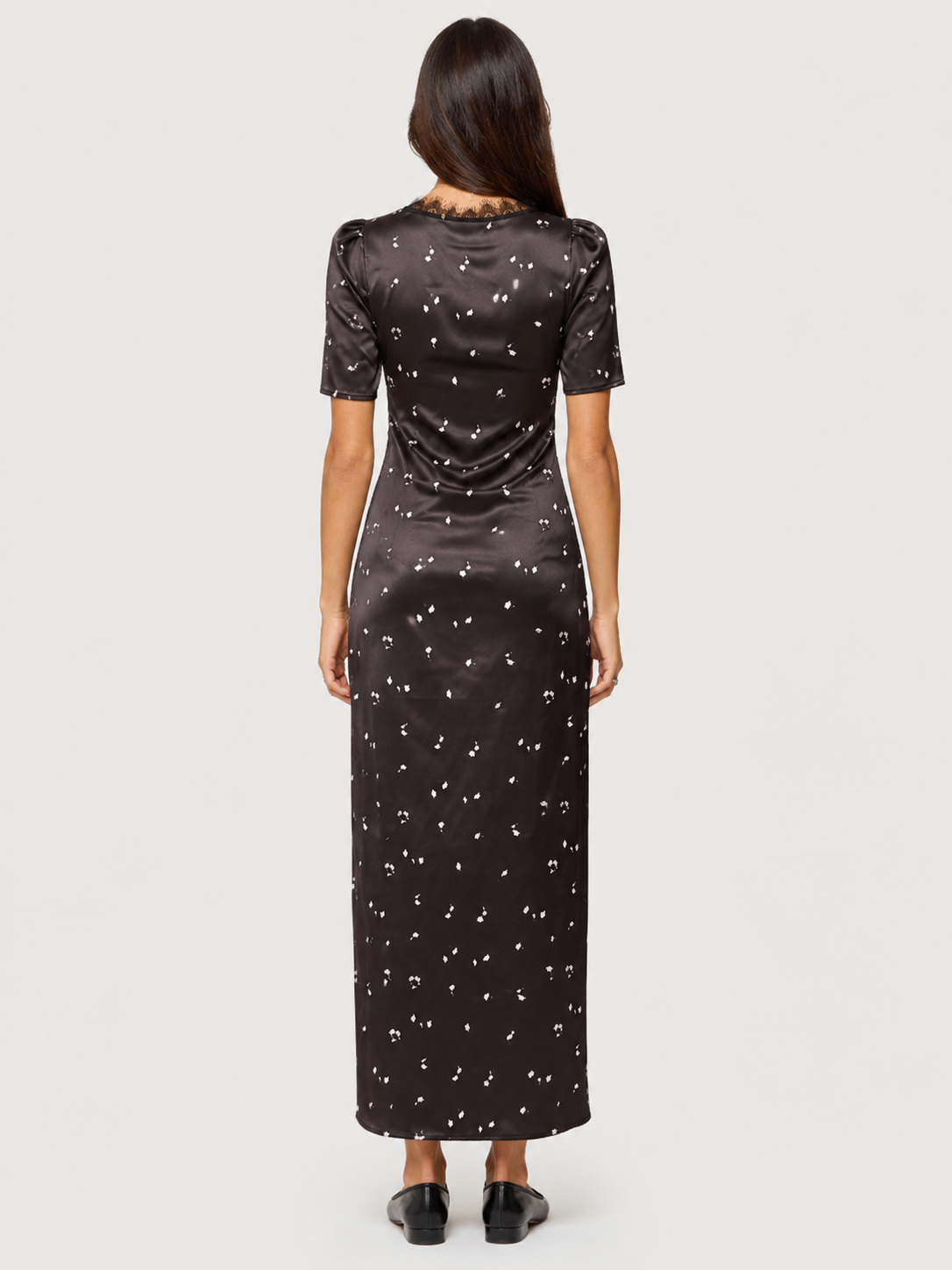 Esme Polka Lace Maxi Dress - Chocolate