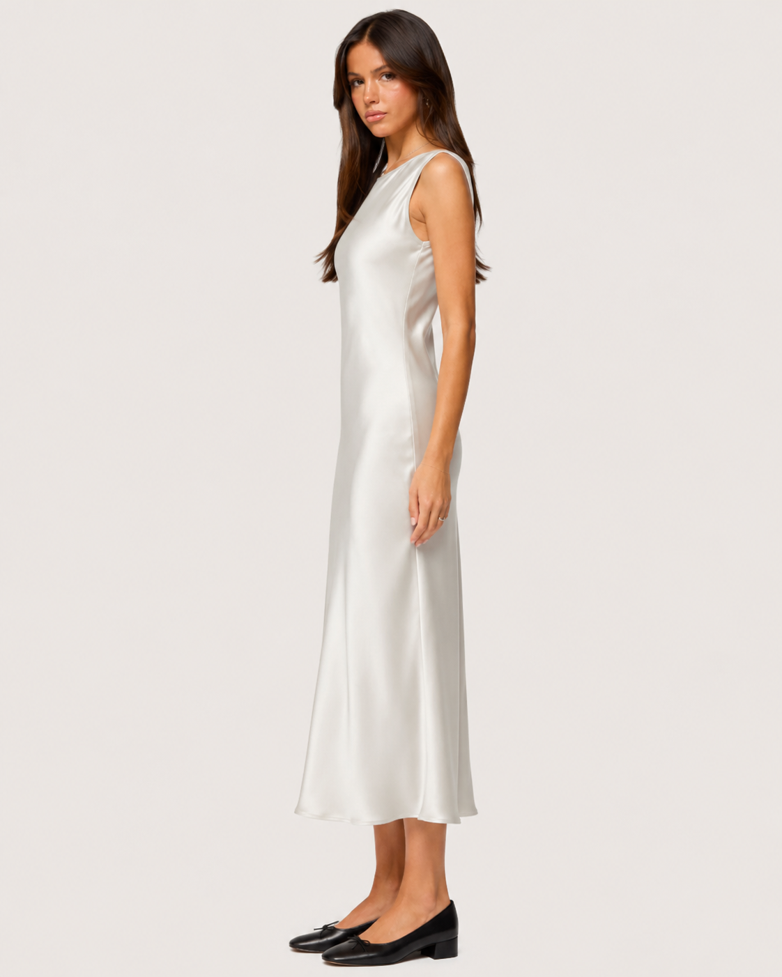 Marguerite Satin Slip Maxi Dress - Ivory