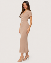 Delphine Knit Polo Midi Dress - Mocha