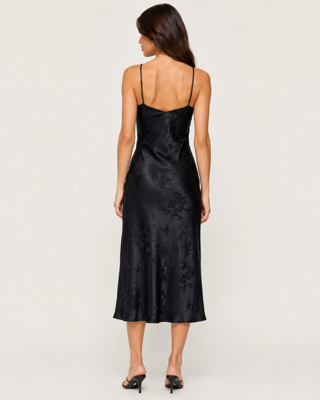 Amaya Satin Slip Midi Dress - Navy