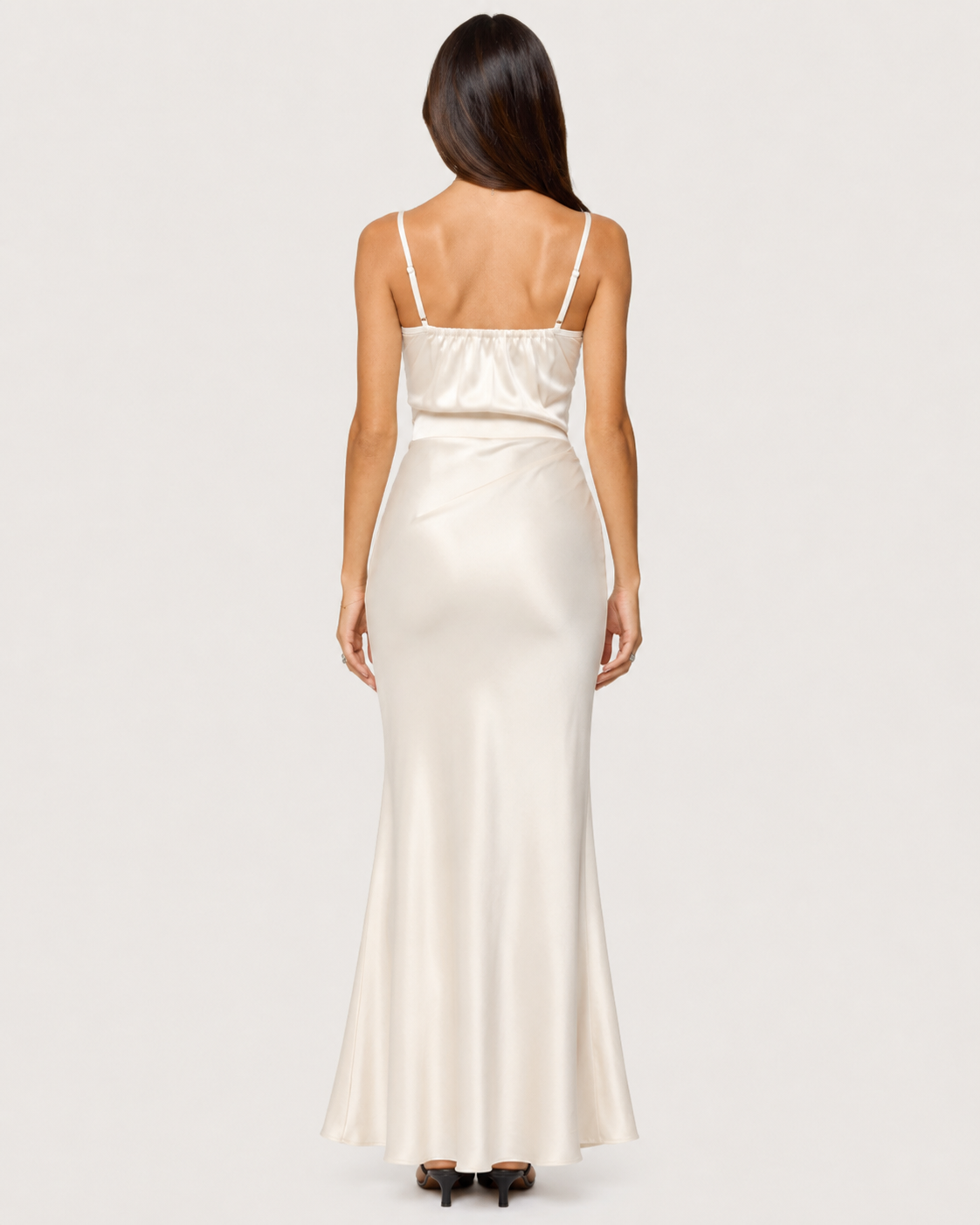 Oceane Halter Satin Maxi Dress - Ivory