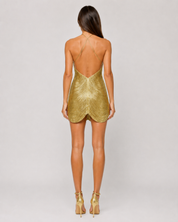 Sculpted Halter Mini Dress