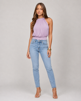 Luna Polka Dot Halter Top - Pink Purple