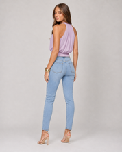 Luna Polka Dot Halter Top - Pink Purple