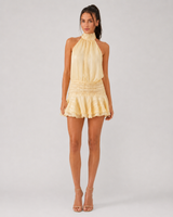Soleil Halter Mini Dress – Butter Yellow