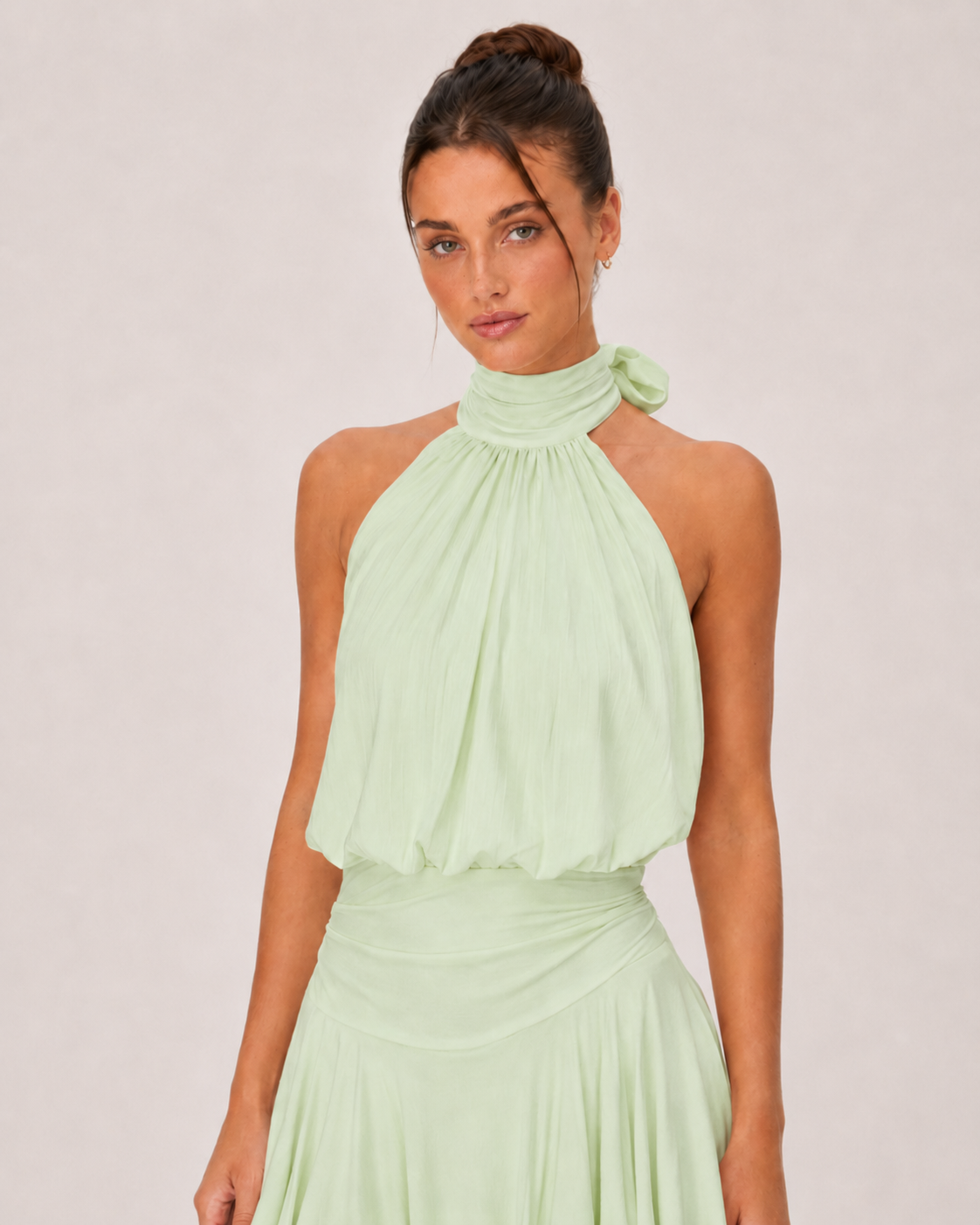 Paloma Halter Mini Dress - Lime