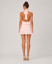 Paloma Halter Mini Dress - Peach