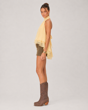 Apricot Halter Ruffle Top
