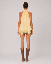 Apricot Halter Ruffle Top