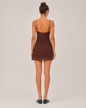 Brown Polka Dot Slip Dress