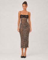 Leopard Lace Midi Dress