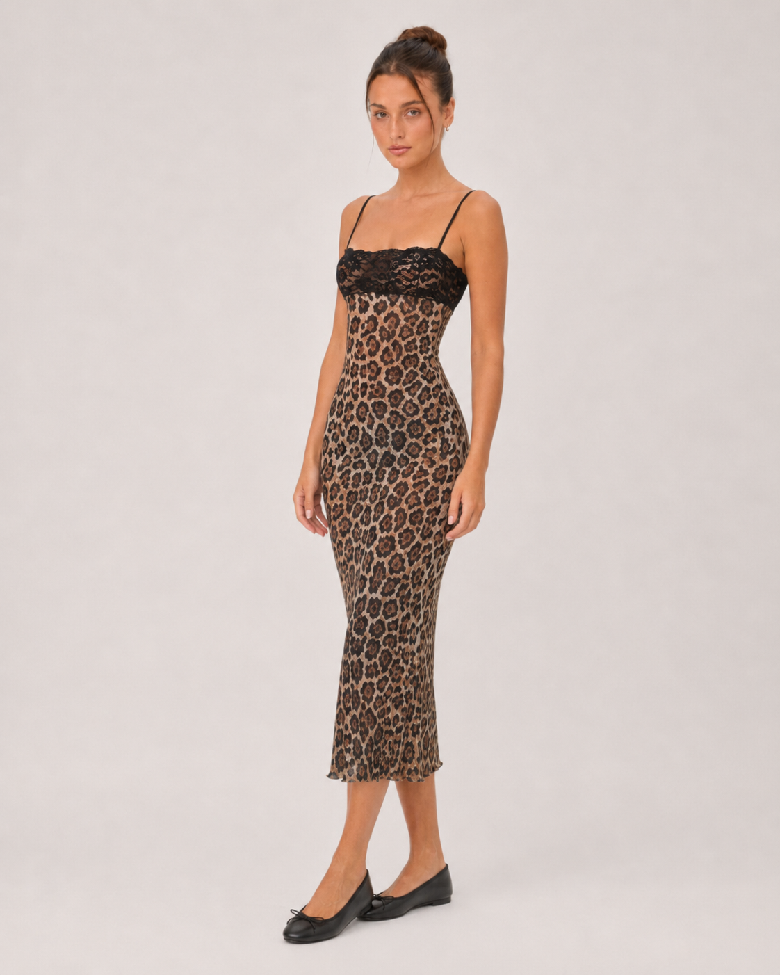 Leopard Lace Midi Dress