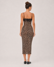Leopard Lace Midi Dress