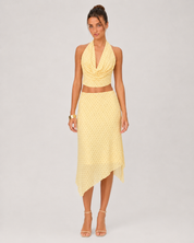 Solea Yellow Polka Dot Skirt Set