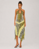 Zaya Leopard Halter Midi Dress