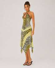 Zaya Leopard Halter Midi Dress