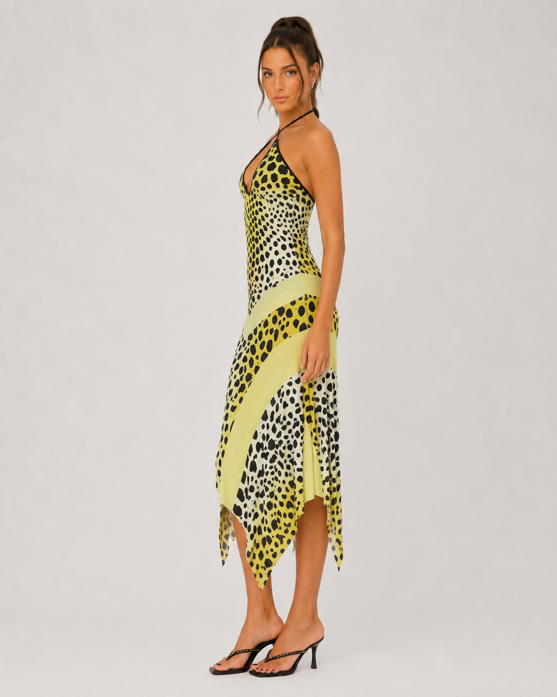 Zaya Leopard Halter Midi Dress