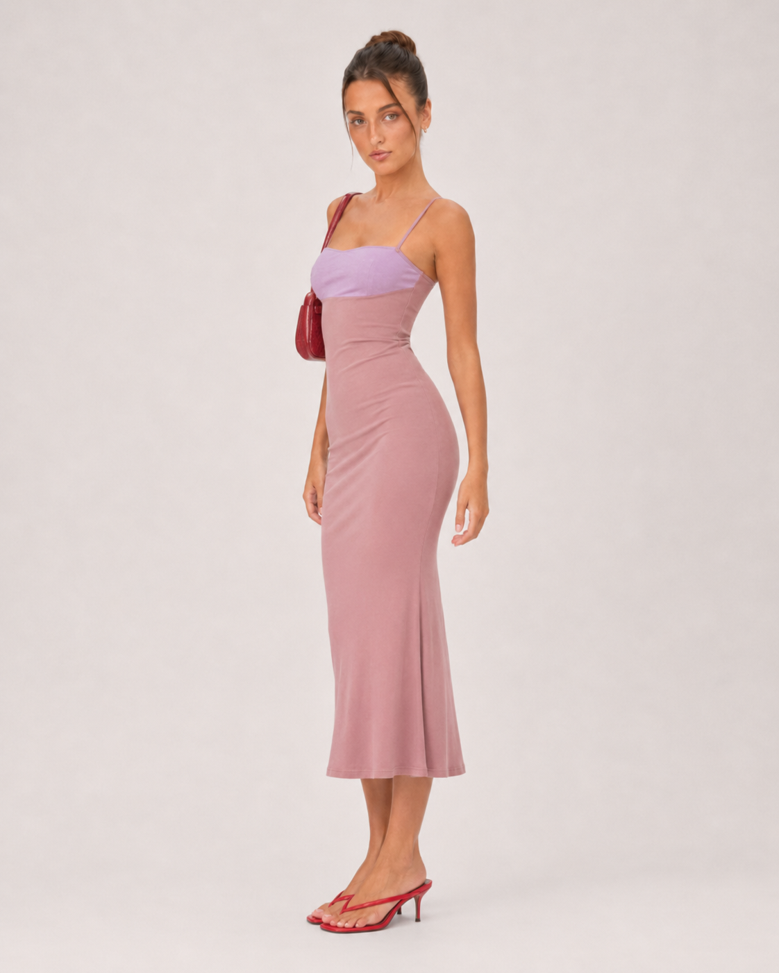 Nessa Contrast Midi Dress