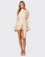 Muse Satin Mini Dress - Coffe