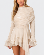 Muse Satin Mini Dress - Coffe