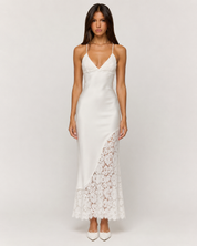 Elena Lace Midi Dress - White
