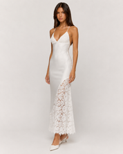 Elena Lace Midi Dress - White