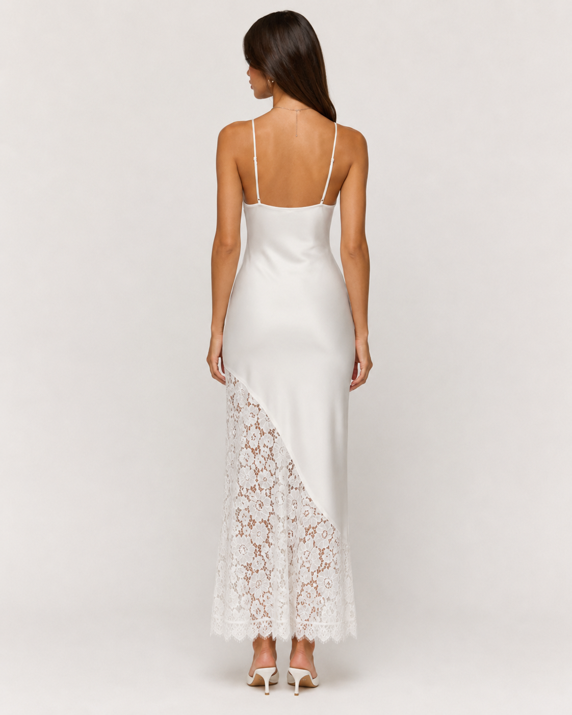 Elena Lace Midi Dress - White