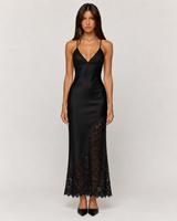 Elena Lace Midi Dress - Black
