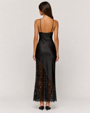 Elena Lace Midi Dress - Black