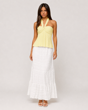 Pleated Halter Top - Lime