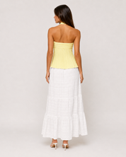 Pleated Halter Top - Lime