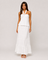 Pleated Halter Top - White