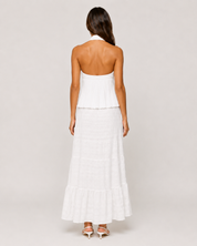 Pleated Halter Top - White