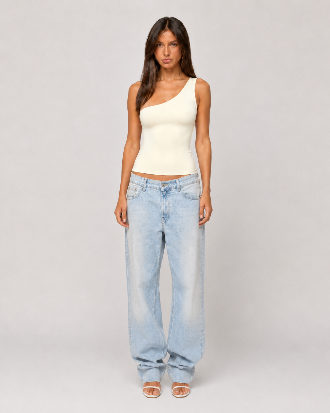 One-Shoulder Fitted Tank Top