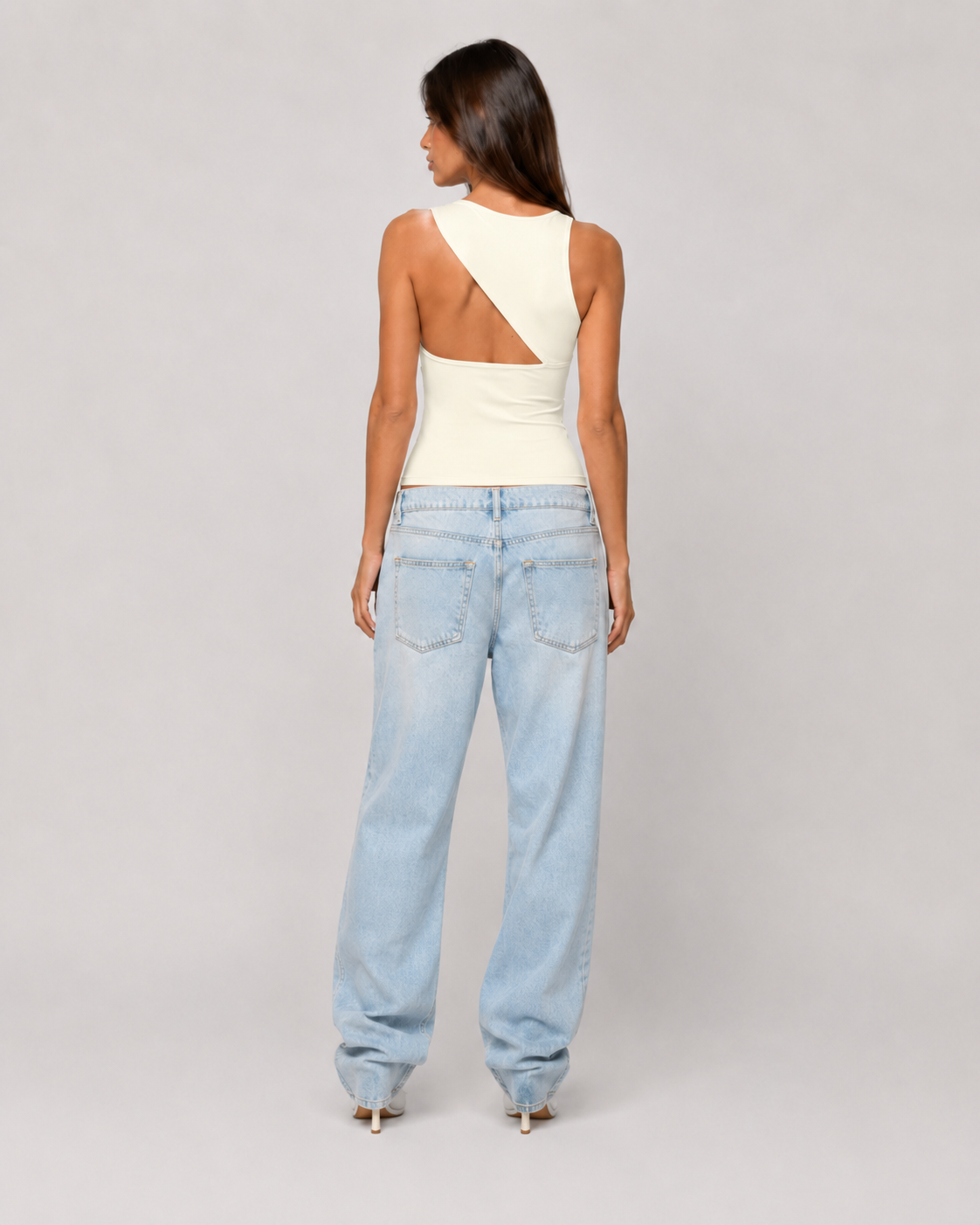 One-Shoulder Fitted Tank Top
