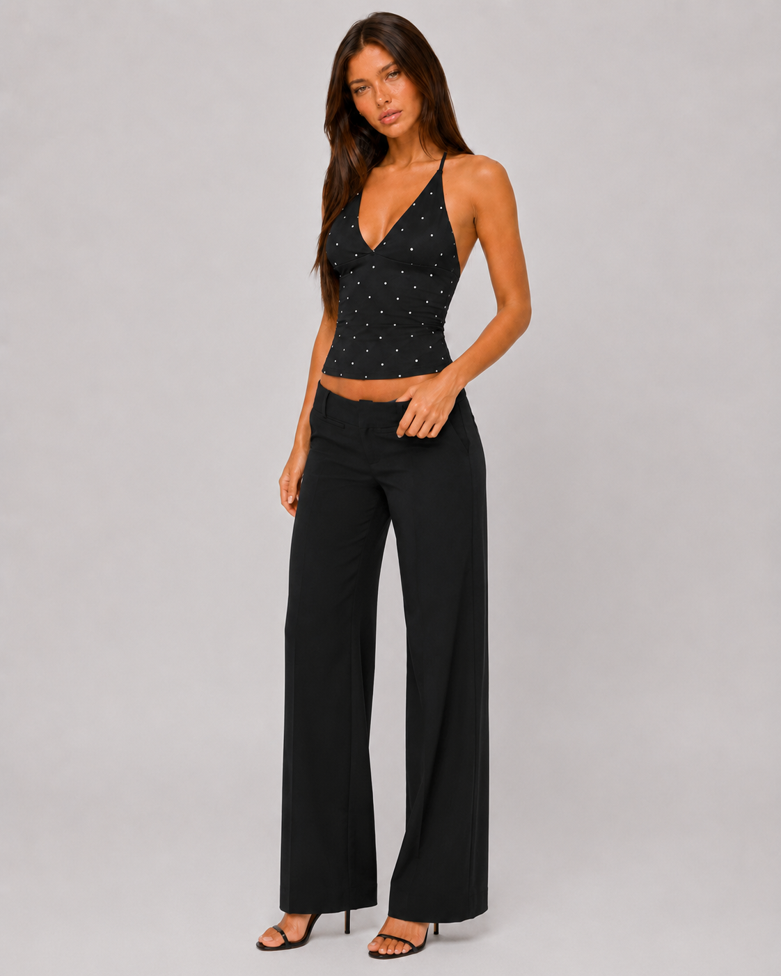 Midnight Sparkle Halter Top
