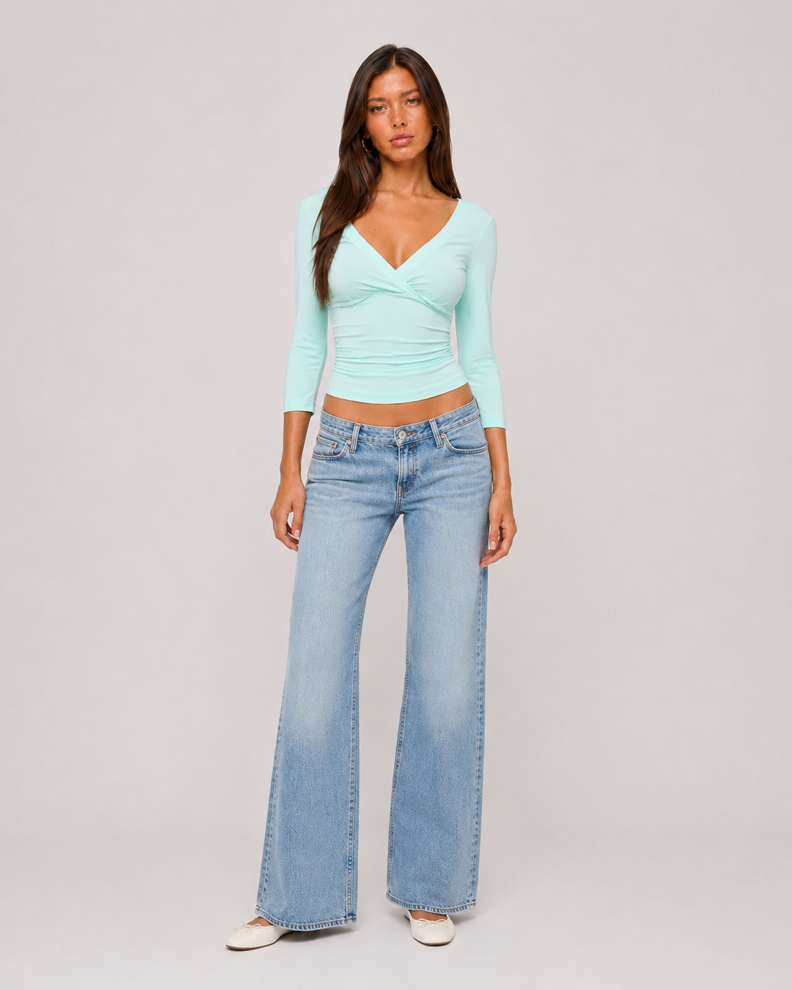 Soft Wrap 3/4 Sleeve Top