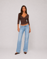 Soft Wrap 3/4 Sleeve Top
