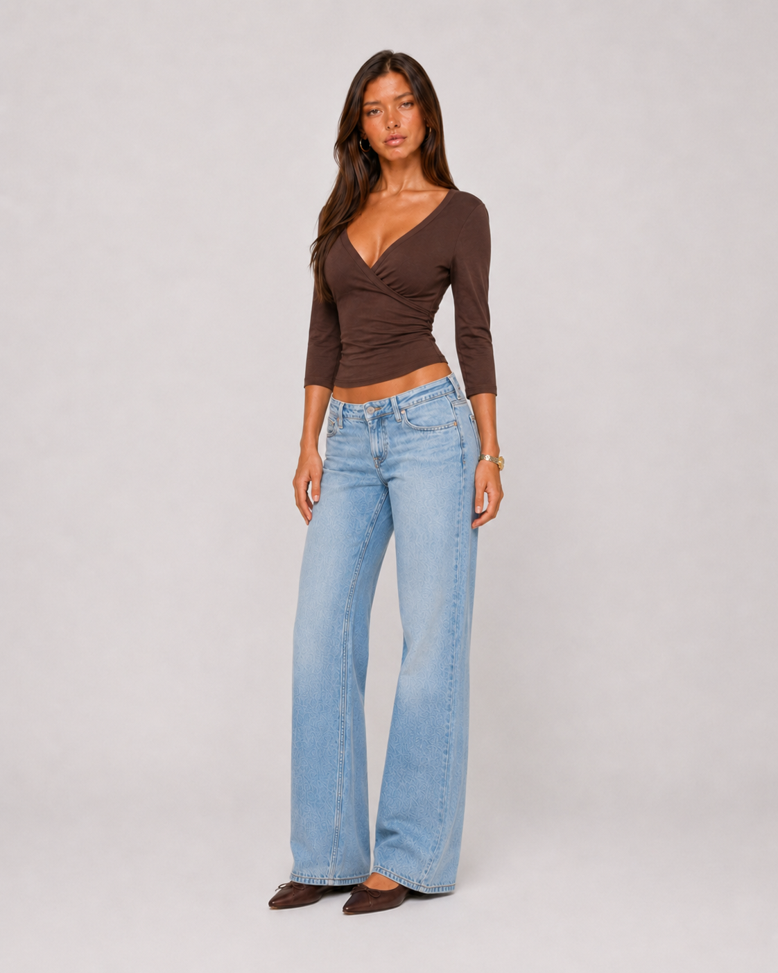 Soft Wrap 3/4 Sleeve Top