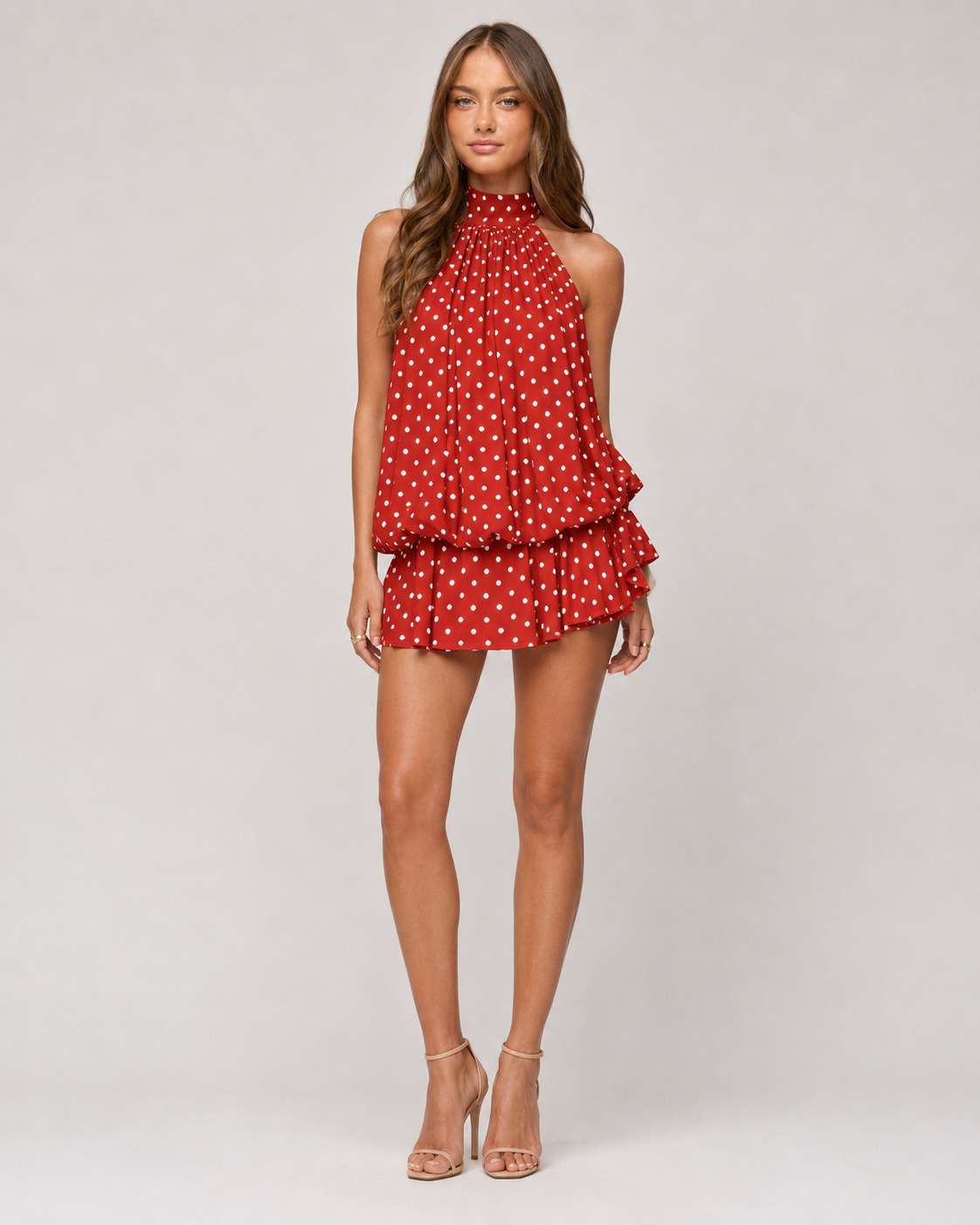 Aria Polka Dot Ruffle Mini Dress