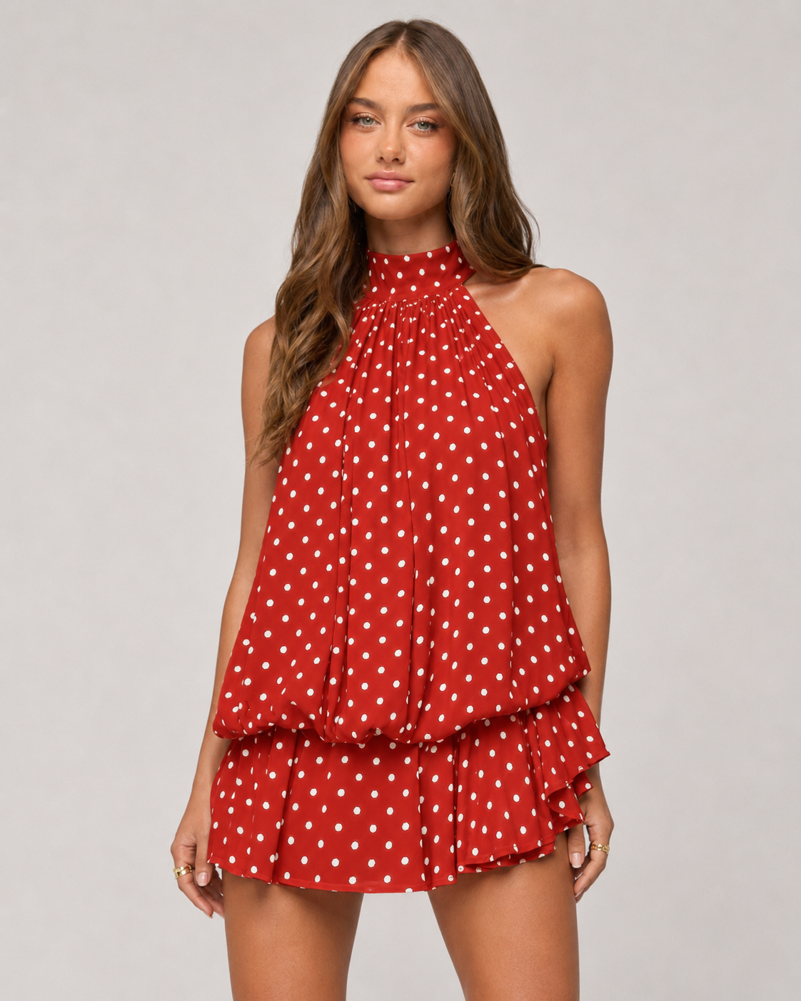 Aria Polka Dot Ruffle Mini Dress