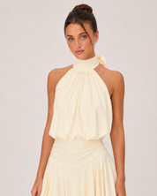 Paloma Halter Mini Dress - Butter