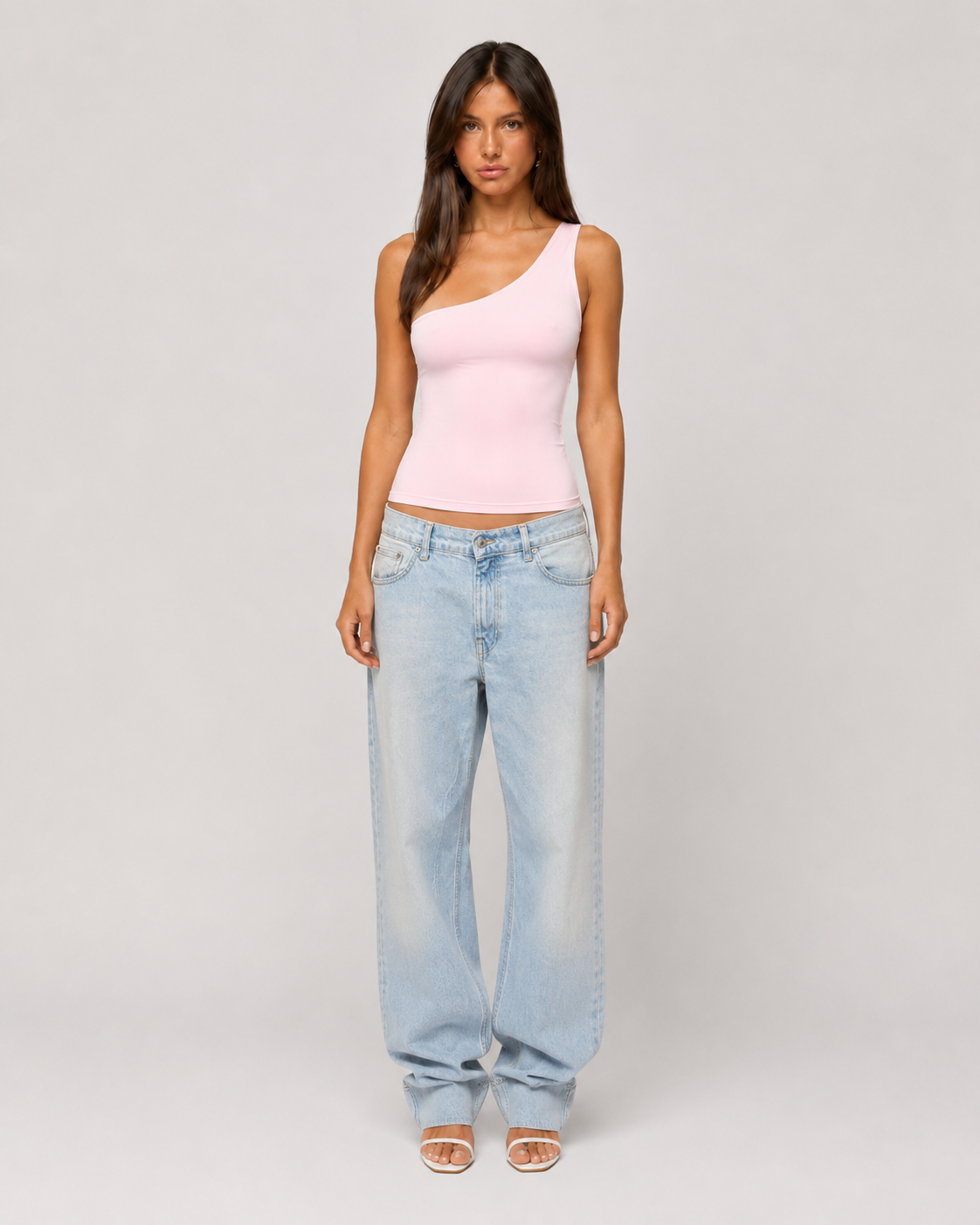 One-Shoulder Fitted Tank Top