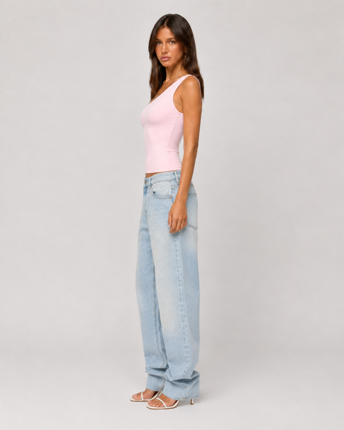 One-Shoulder Fitted Tank Top
