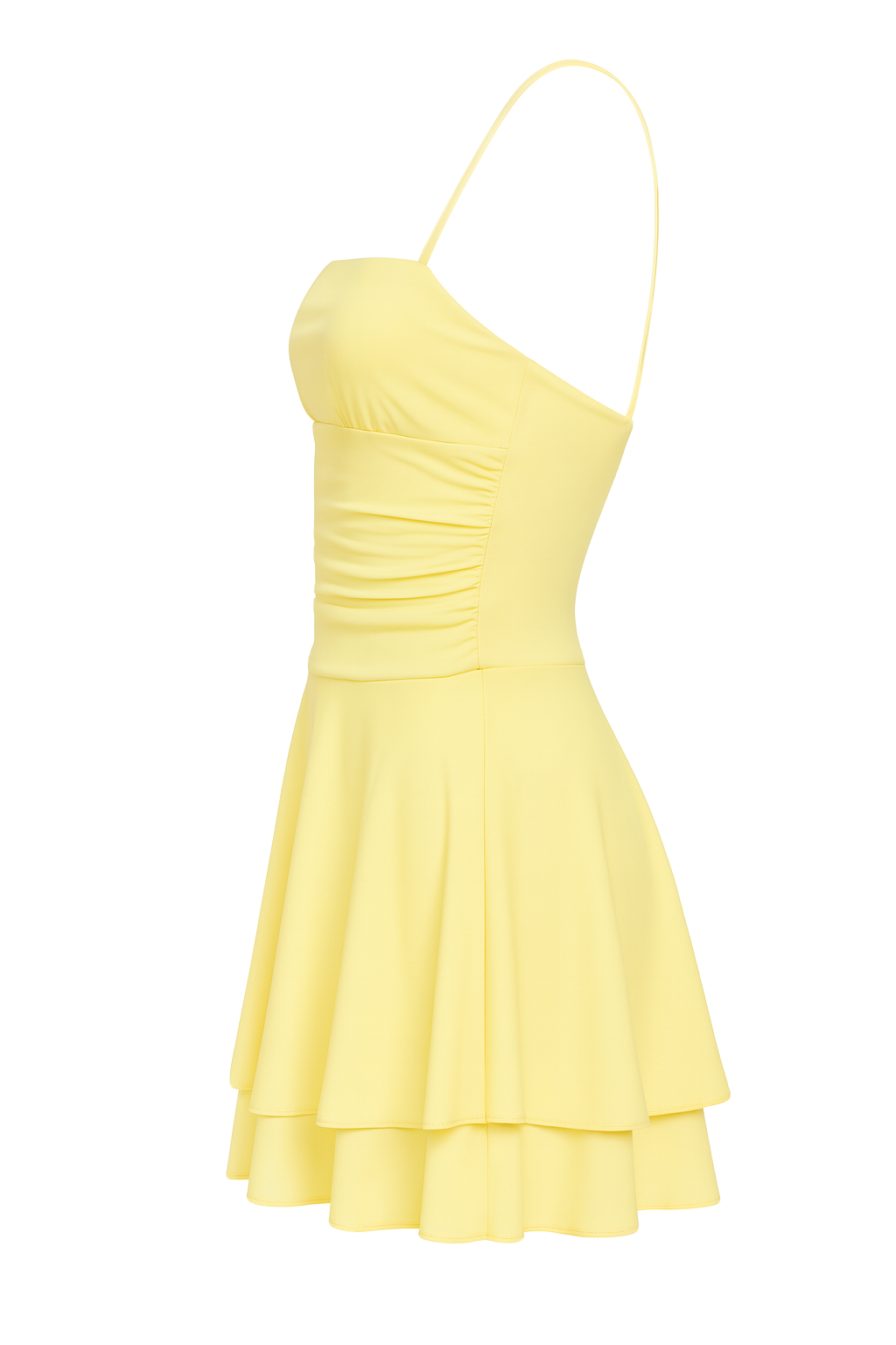 Ruched Mini Dress - Yellow - side