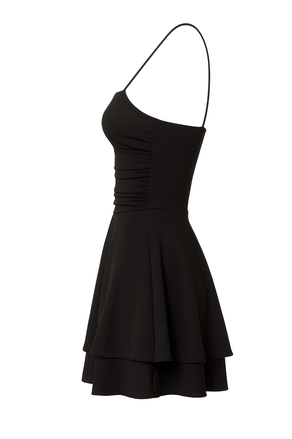 Ruched Mini Dress - Black - side